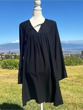 NWT New Fresh Produce Black Bahia Tunic Dress Swimsuit Coverup  Size medium